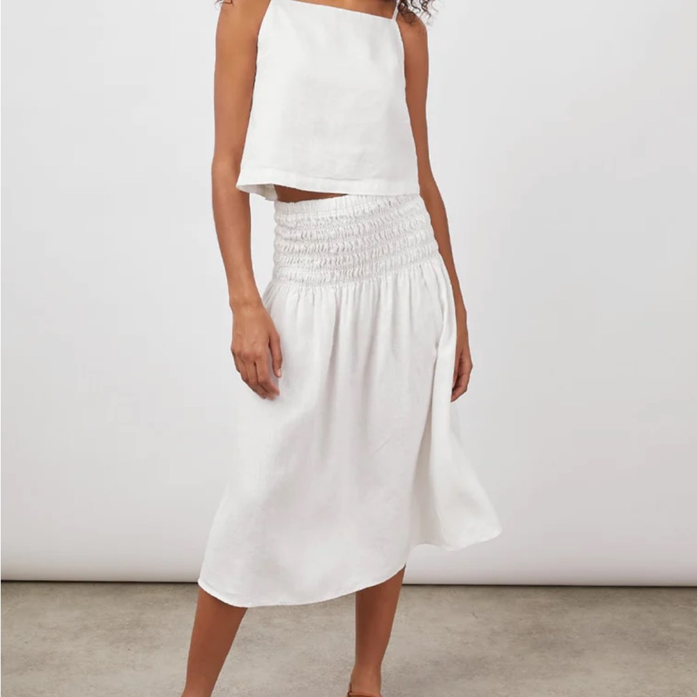 Rails Selena Linen Smocked A Line Skirt XXS